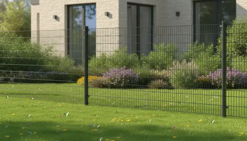 Doppelstabmattenzaun Anthrazit Komplettset Garten Metall Zaun Feld Stabil Verzinkt Höhe Zaun Robust Test Leistung Set Modern