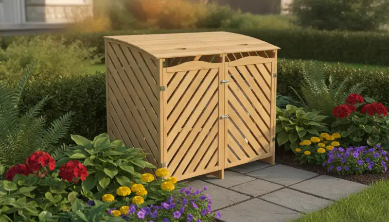 Holz-Mülltonnenbox: Natürliche Eleganz im Außenbereich
